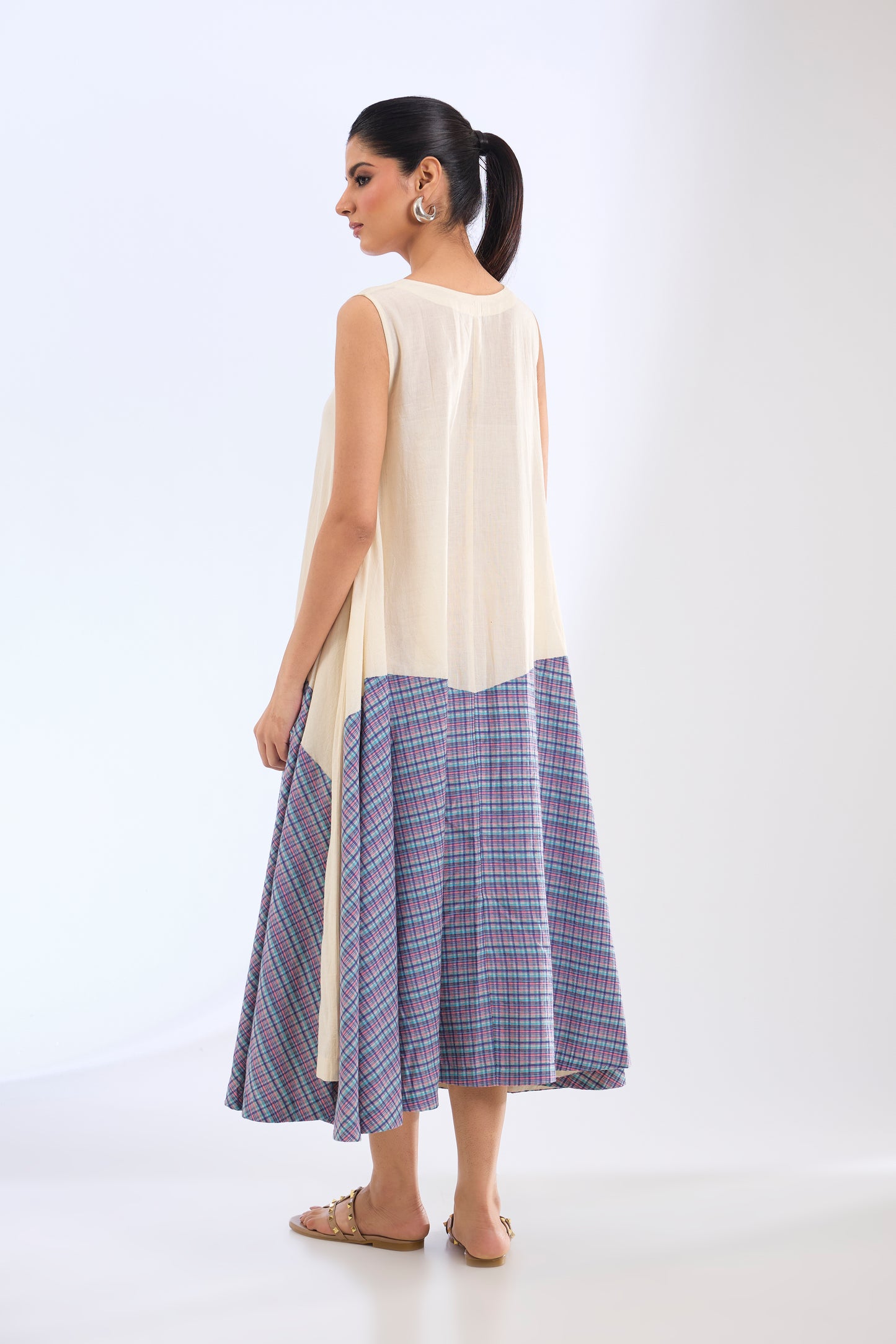 Handloom Panelled Asymmetric Dress