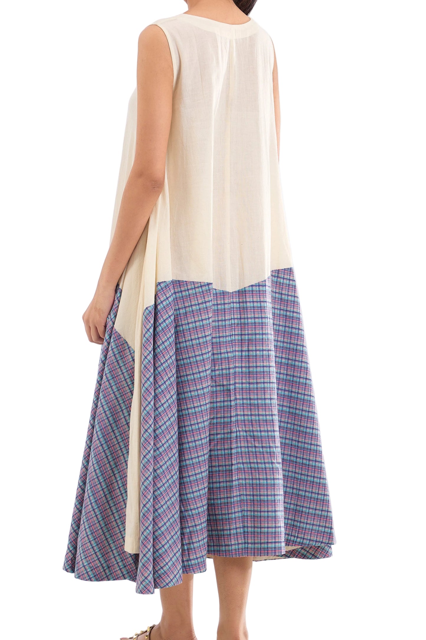 Handloom Panelled Asymmetric Dress