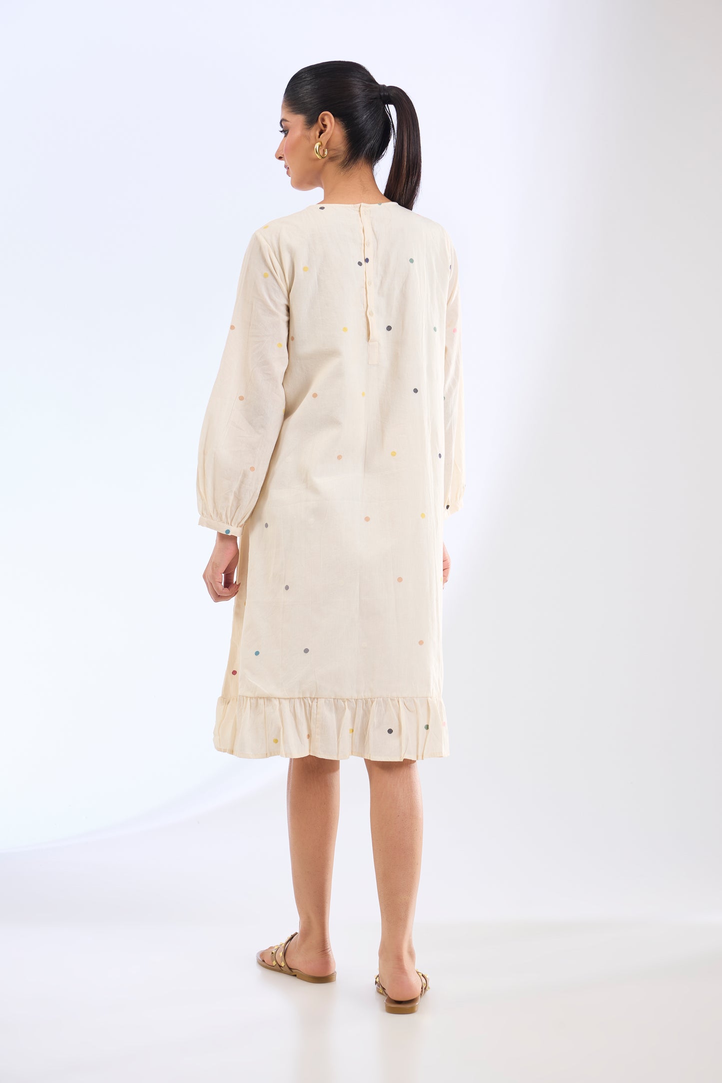 The Ivory Polka Shift Dress