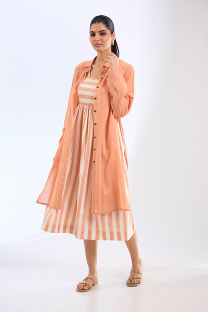 Earthy Brown Handloom Cotton Overlay (Set of 1)