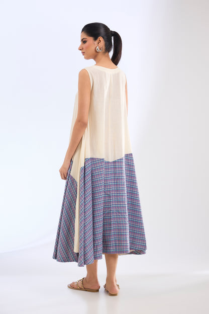 Handloom Panelled Asymmetric Dress