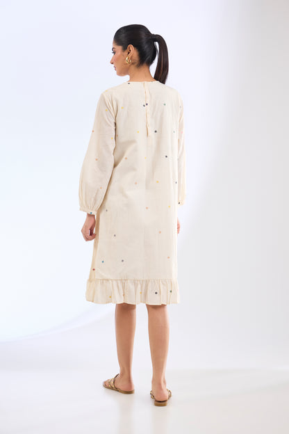 The Ivory Polka Shift Dress