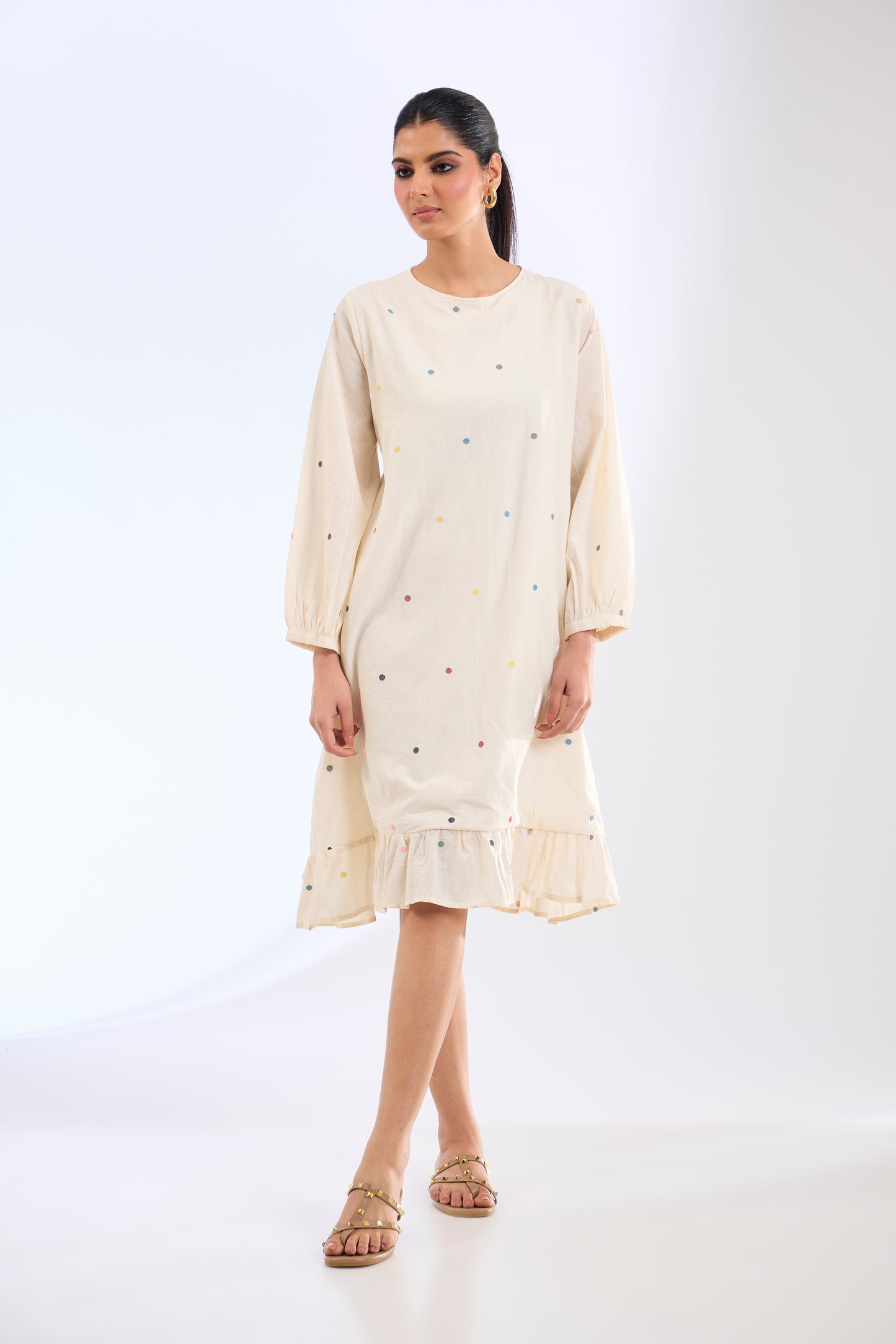 The Ivory Polka Shift Dress