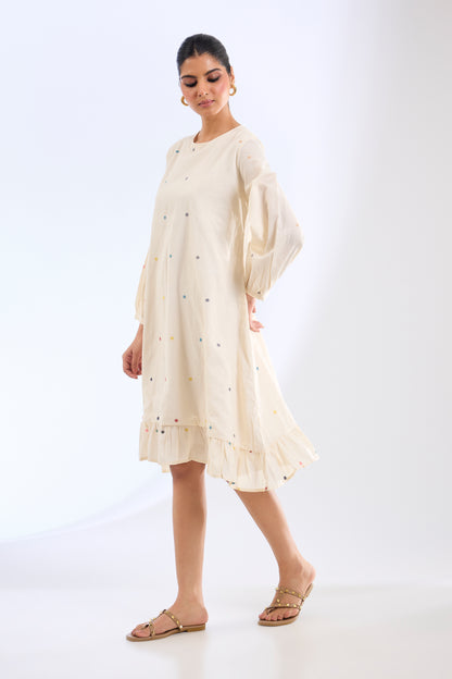 The Ivory Polka Shift Dress
