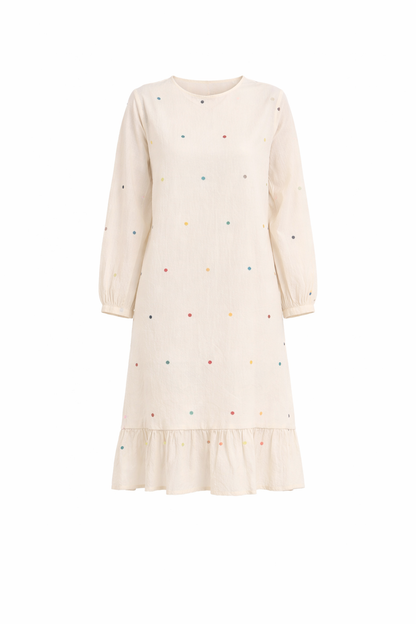 The Ivory Polka Shift Dress