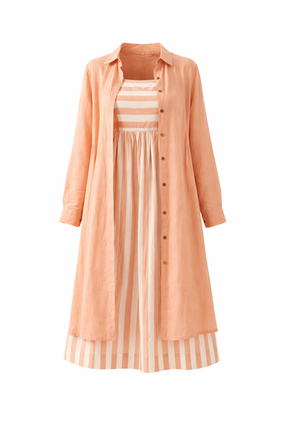 The Handloom Striped Layered Dress (Set of 2)