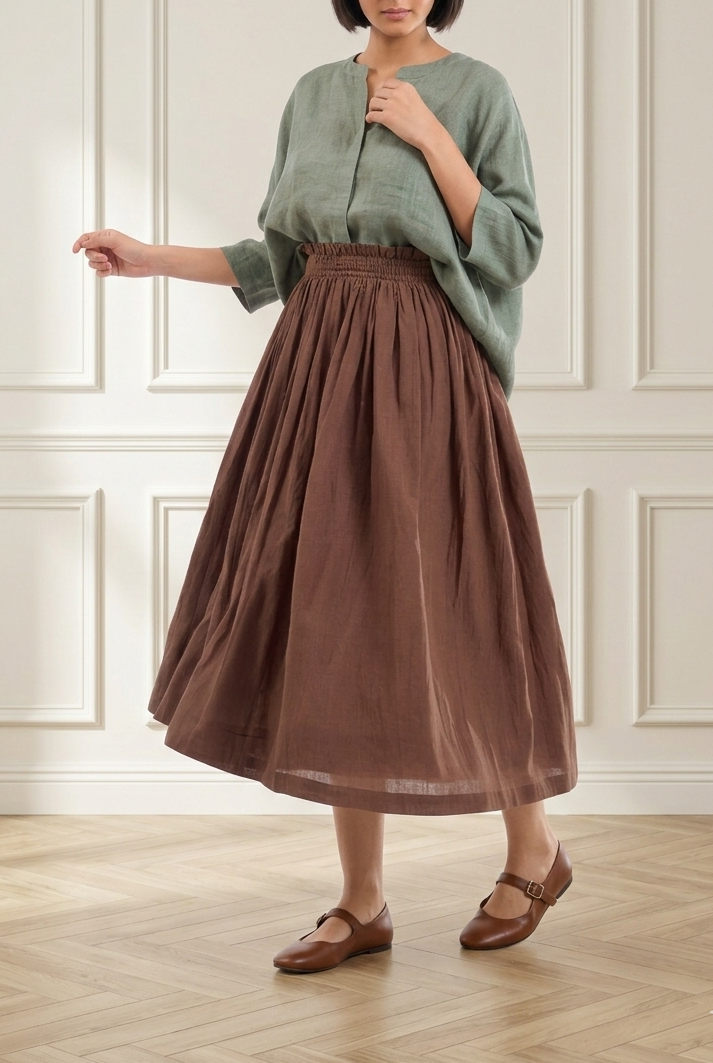 The Mocha Gathered Skirt