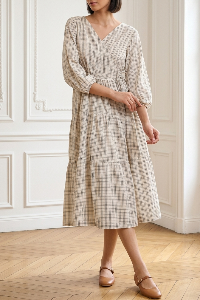 The Plaid Wanderer Midi Dress